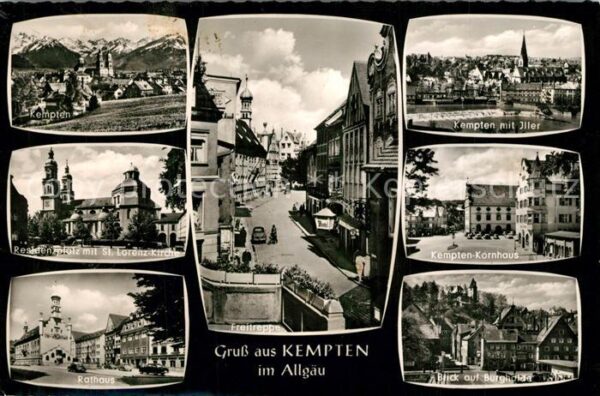 Kempten Allgaeu Panorama Freitreppe Iller Residenzplatz