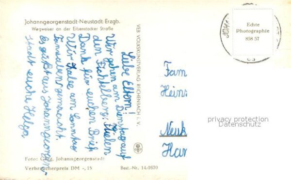 Johanngeorgenstadt Wegweiser an der Eibenstocker Strasse – Bild 2