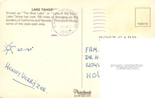 Lake Tahoe California The Blue Lake – Bild 2