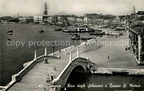 Venezia Venedig Riva degli Schiavoni e Bacino San Marco