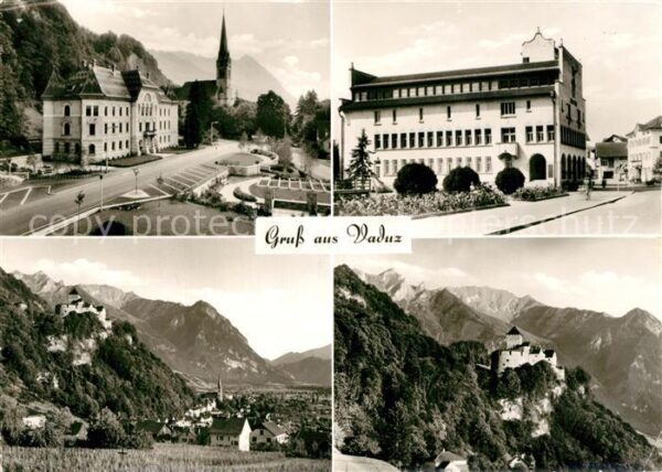 Vaduz Orts und Teilansichten Fürstl Schloss
