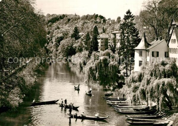 Tuebingen Neckarpartie mit Hölderlinturm