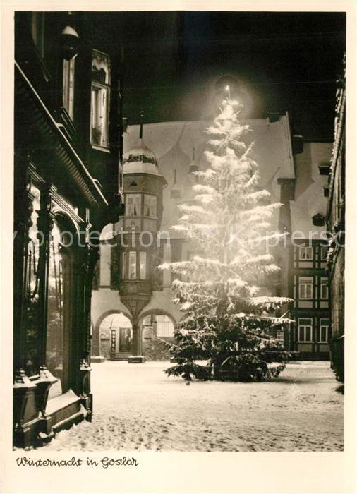 Goslar Winternacht mit Weihnachtsbaum