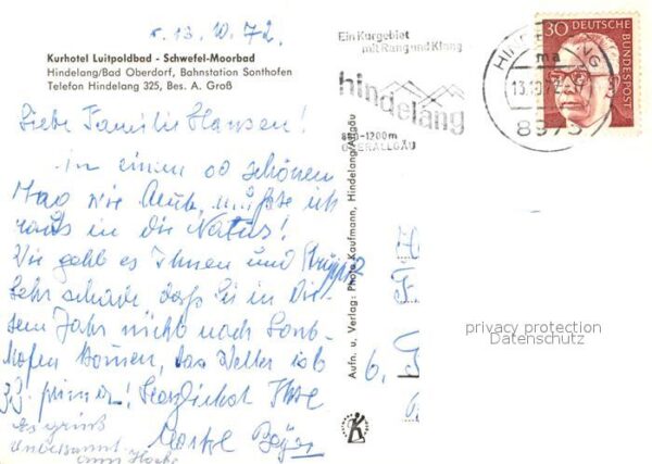 Bad Hindelang Kurhotel Luitpoldbad Schwefel-Moorbad – Bild 2