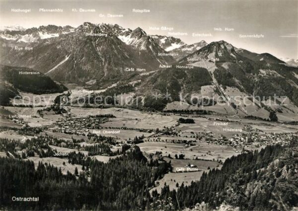 Ostrachtal Fliegeraufnahme Hindelang Bad-Oberdorf