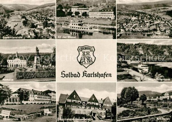 Bad Karlshafen Fliegeraufnahme Weser Hugenottenturm Sa
