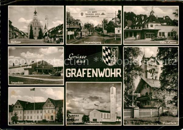 Grafenwoehr Rathaus Lagereingang Casino Wasserturm