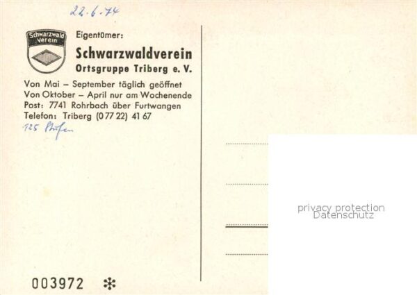 Triberg Schwarzwald Stöcklewaldturm mit Rasthaus und Wander – Bild 2