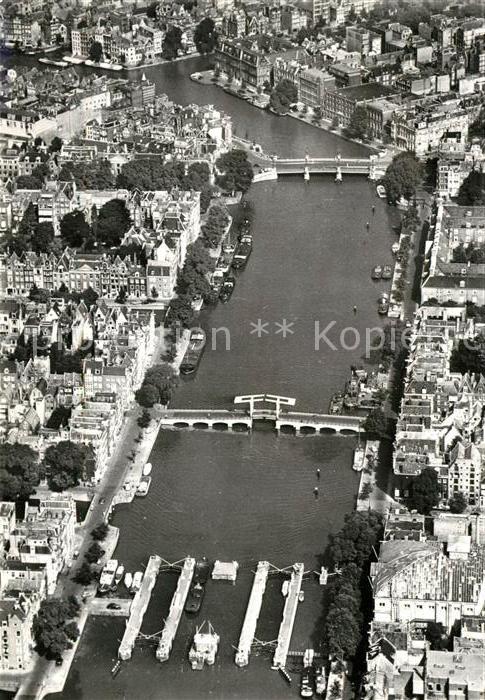 Amsterdam Niederlande Fliegeraufnahme Amstle mit Magere Brück