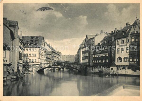 Nuernberg Altstadt Fleischbrücke über Pegnitz