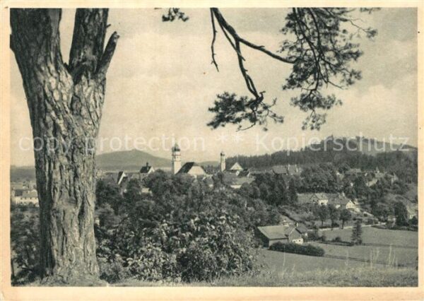 Schongau mit Peißenberg und Schloßberg vom Weste