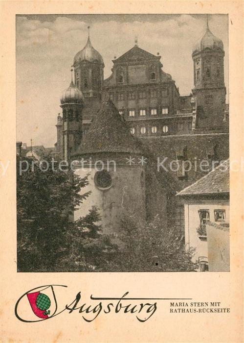 Augsburg Maria Stern mit Rathaus Rückseite