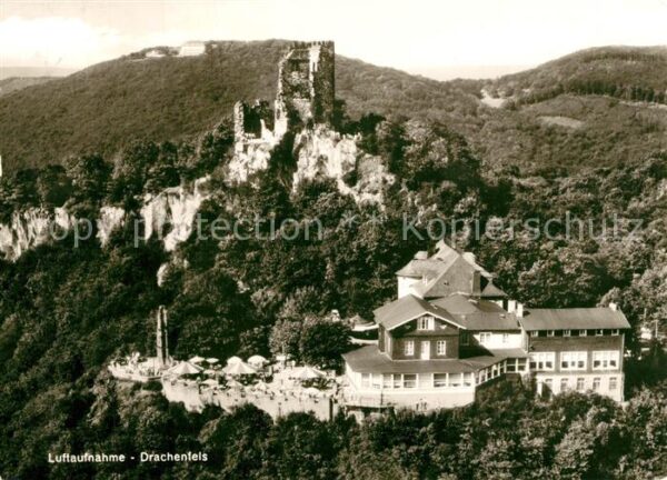 Koenigswinter Fliegeraufnahme Drachenfels Hotel Resta