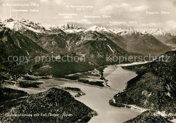 Sylvensteinsee Lenggries Fliegeraufnahme See mit Fall