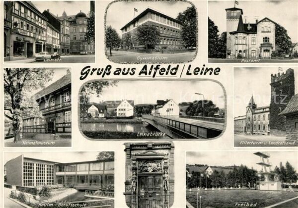 Alfeld Leine Leinstrasse Gymnasium Postamt Heimatmus