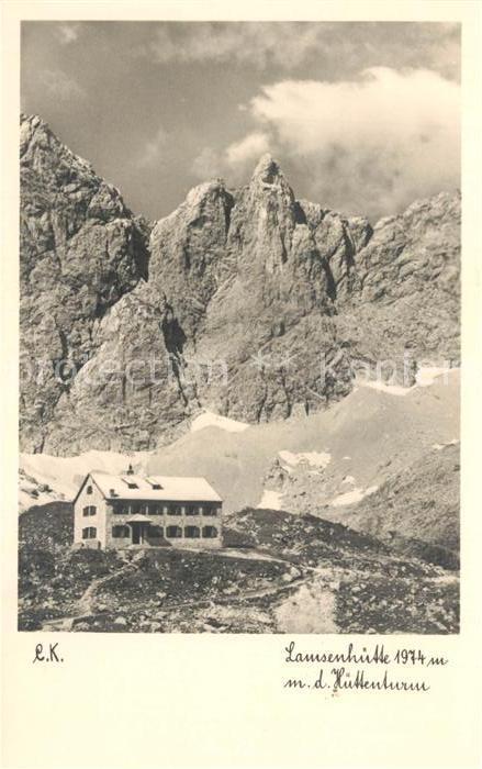 Lamsenjochhuette Karwendel Hüttenturm