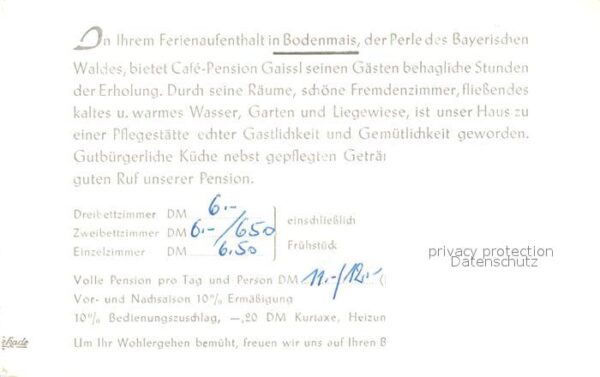 Bodenmais Cafe-Pension Math. Gaissl – Bild 2