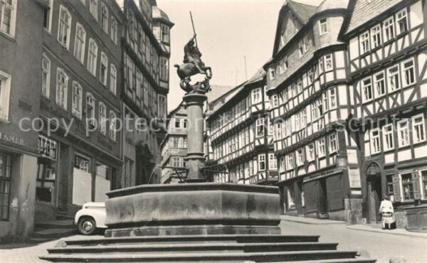 Marburg Lahn Marktbrunnen Fachwerkhäuser