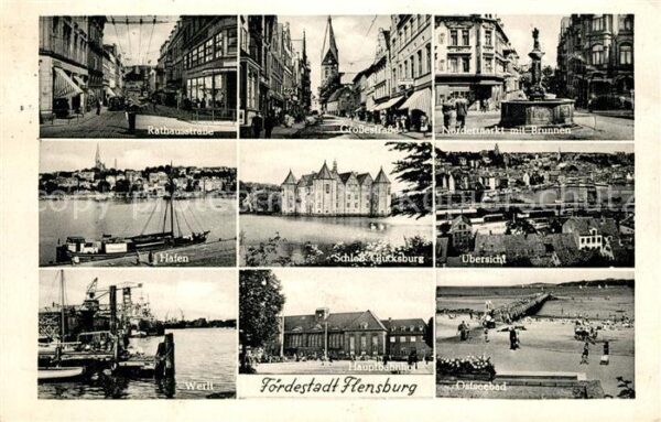 Flensburg Rathausstrasse Nordermarkt Schloss Glüc