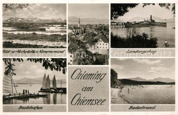 Chieming Chiemsee Bootshafen Badestrand Landungssteg