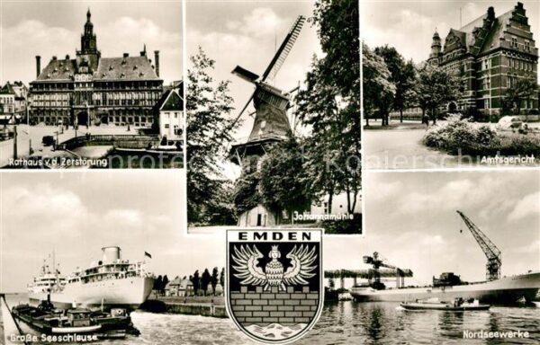 Emden Ostfriesland Rathaus Seeschleuse Nordseewerke Johann
