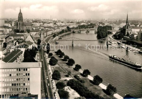Frankfurt Main Mainufer Eiserner Steg Dom