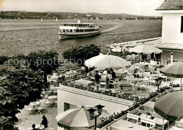Starnberg Strand-Hotel Terrassen-Cafe Schloss Ber