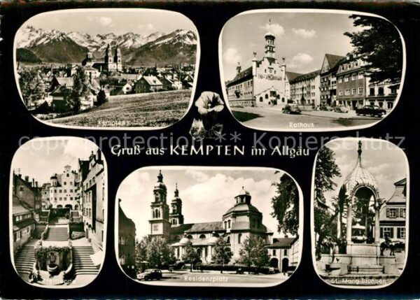 Kempten Allgaeu Rathaus Residenzplatz St.-Mag-Brunnen