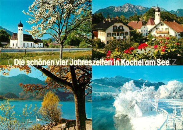 Kochel See Kirche Dorfansicht Seepartie Herzogstan