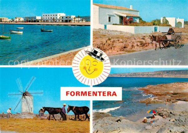 Formentera Strand Eselskarren Windmühle