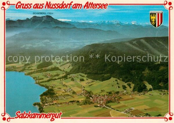 Nussdorf Attersee Fliegeraufnahme Naturbadestrand Camping