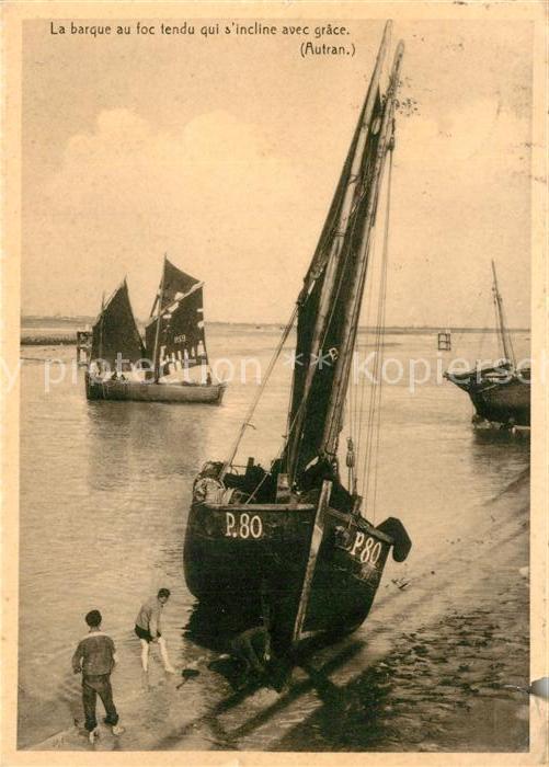 Blankenberghe La barque au foc tendu qui s_incline av
