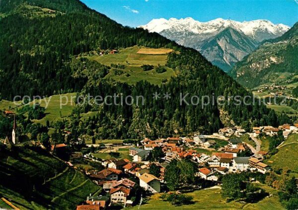 St Leonhard Passeier Fliegeraufnahme mit Ötztaler Alpen