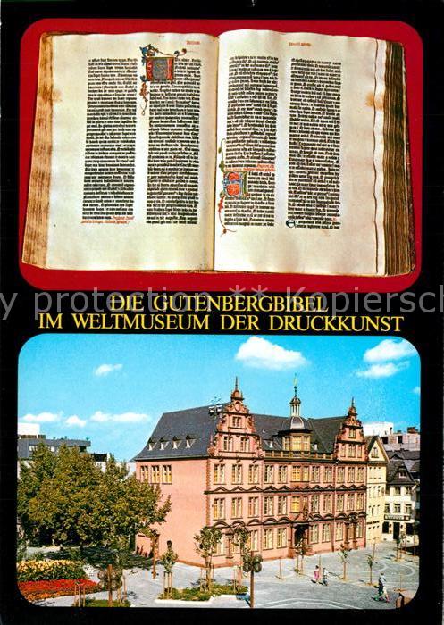 Mainz Rhein Gutenbergbibel im Weltmuseum der Druckk