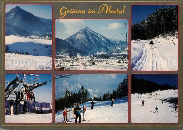 Gruenau Almtal Panorama Skigebiet Teilansichten