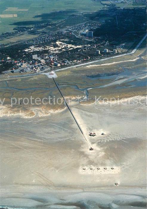 St Peter-Ording Fliegeraufnahme mit Seebrücke