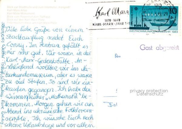 Karl-Marx-Stadt Interhotel Kongress Karl Marx Allee mit – Bild 2