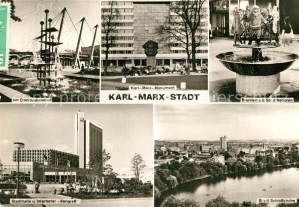 Karl-Marx-Stadt Omnibusbahnhof Karl Marx Monument Brunn