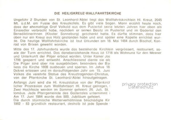 St Leonhard Defereggen Heilig Kreuz Wallfahrtskirche Inneres A – Bild 2