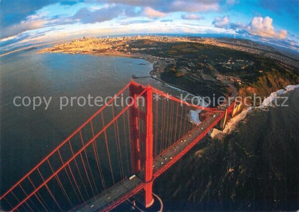 San Francisco California The Golden Gate Bridge Aerial view