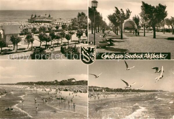 Ahlbeck Ostseebad Konzertplatz und Seebrücke Strandpartie