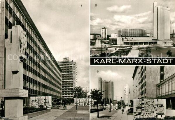 Karl-Marx-Stadt Ensemble Lobgedichte Karl Marx Allee St