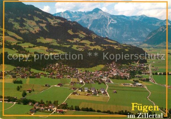 Fuegen im Zillertal Fliegeraufnahme