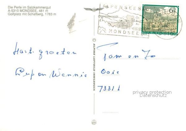 Mondsee Salzkammergut Fliegeraufnahme mit Golfplatz und Schaf – Bild 2