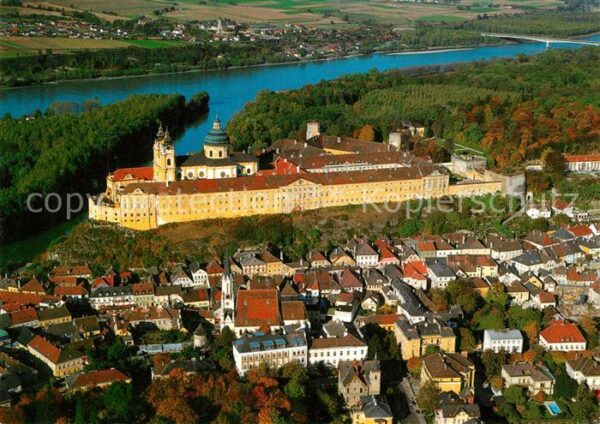 Melk Donau Stift Melk Fliegeraufnahme