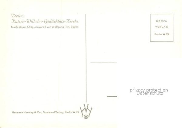 Berlin Kaiser Wilhelm Gedächtnis Kirche Aquare – Bild 2