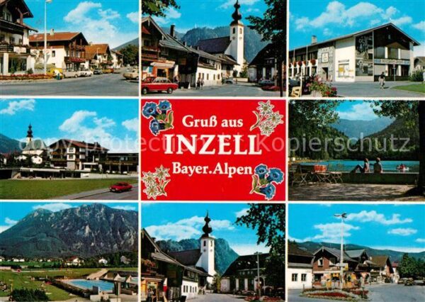 Inzell Orts und Teilansichten Schwimmbad Kirch