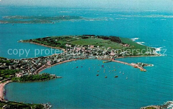 St Marys Isles of Scilly Fliegeraufnahme Hugh Town Harbour