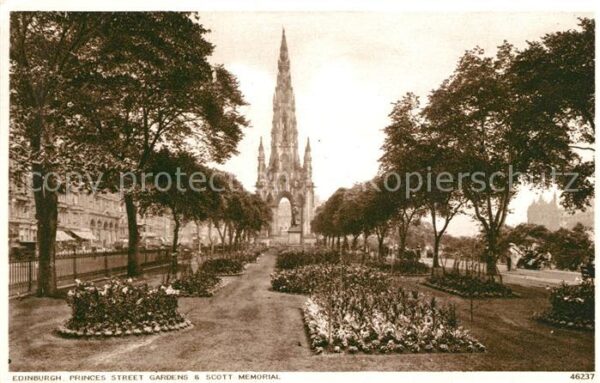 Edinburgh Scotland Pinces Street Gardens Scott Memorial