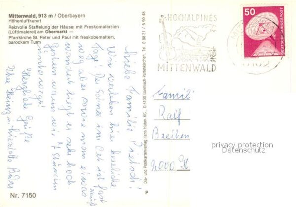 Mittenwald Bayern Obermarkt Freskomalerei Pfarrkirche San – Bild 2